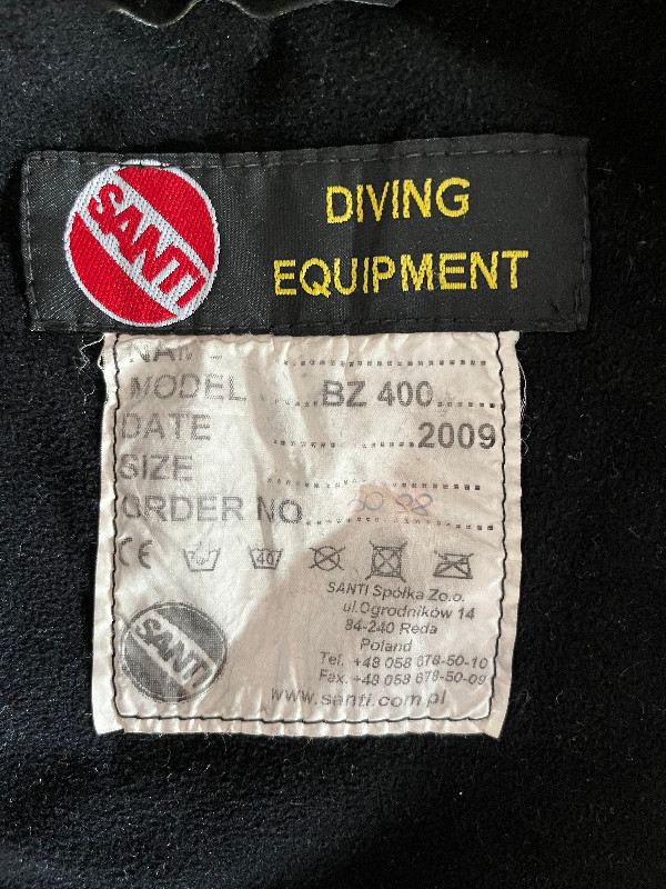 Dive Suit Sell undergarments SANTI BZ 400