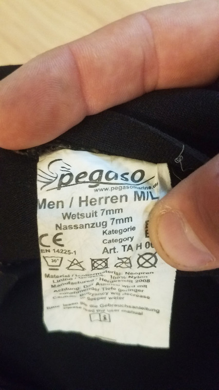 Tauchanzug PEGASO DELPHIN WETSUIT für HERREN, GRÖSSE M/L, 7mm 