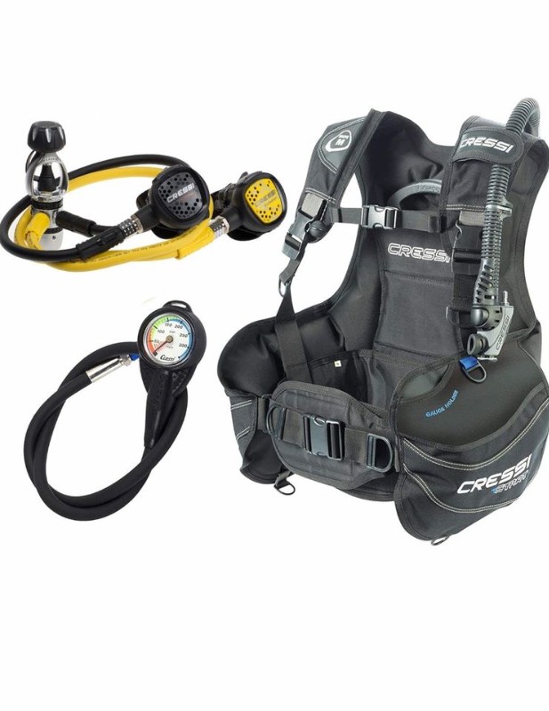 Tarierjacket BCD Full Set Cressi Start for sale Scuba Diving equipment gear regulator 1st 2nd octopus stage